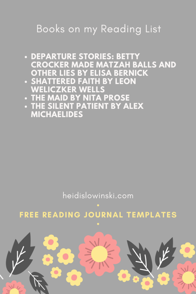 New books on my reading list this week including Departure Stories, Shattered Faith, The Silent Patient, and The Maid